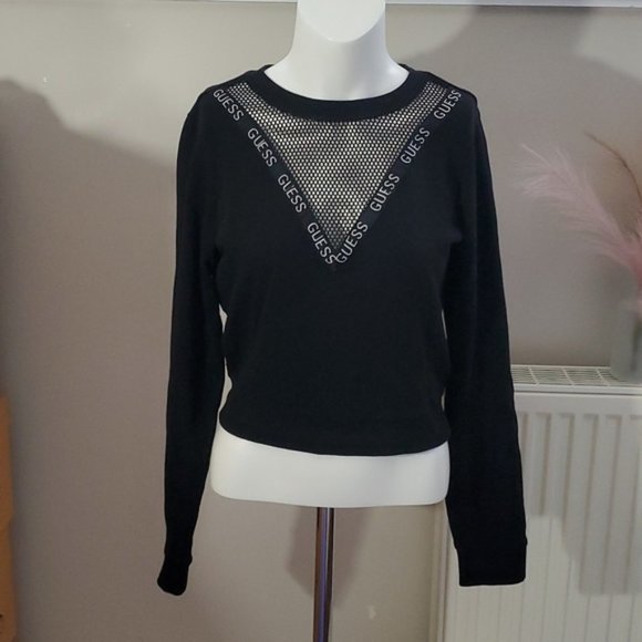 Guess Vintage Y2K V Mesh Pullover- NWOT- Small - Picture 1 of 7
